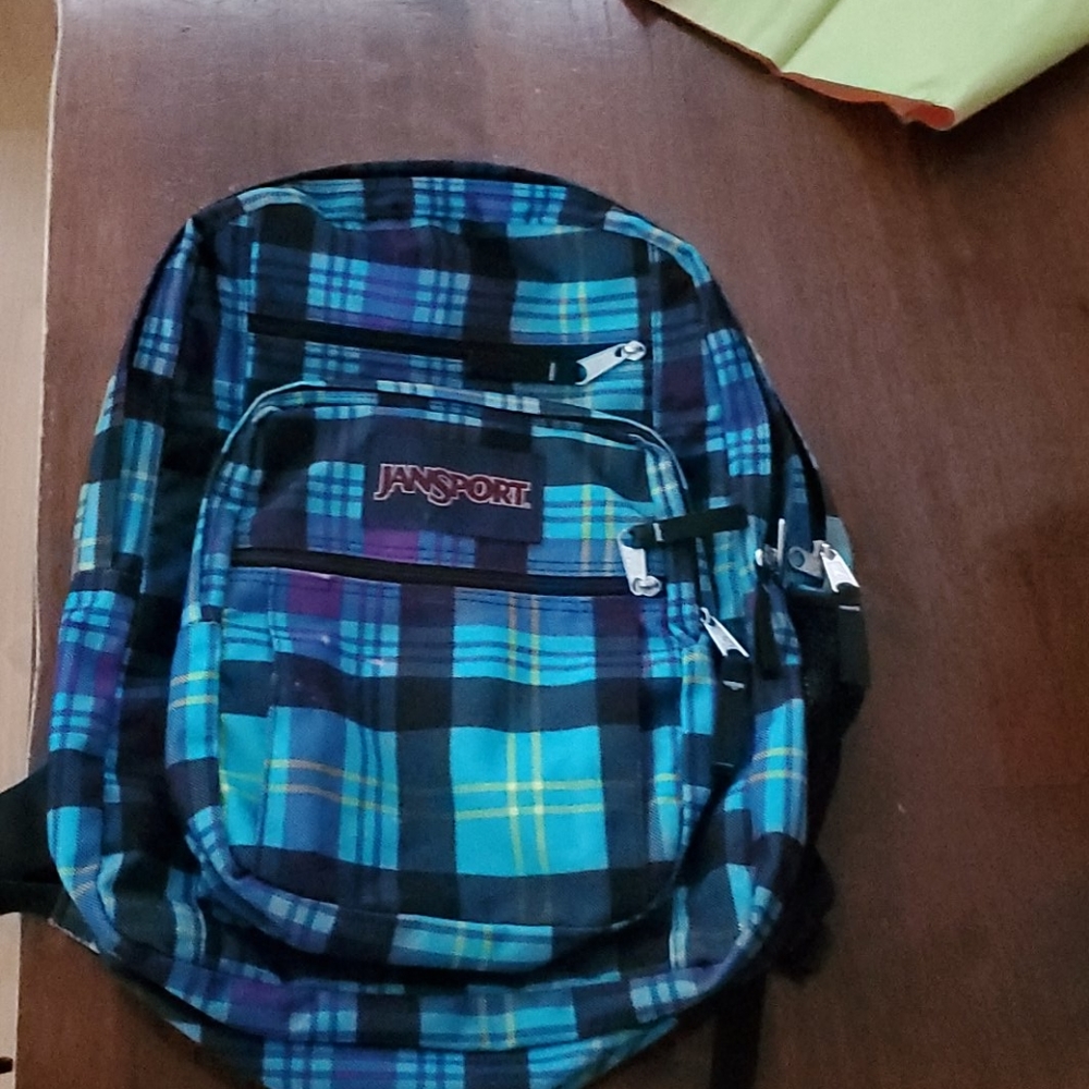Big student checker plaid backpack
